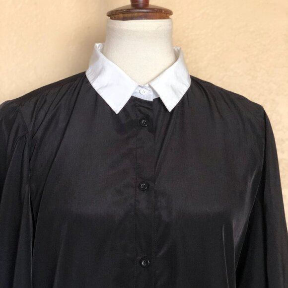 Nasty Gal Back in Black Tie  shirt  S - Picture 2 of 13